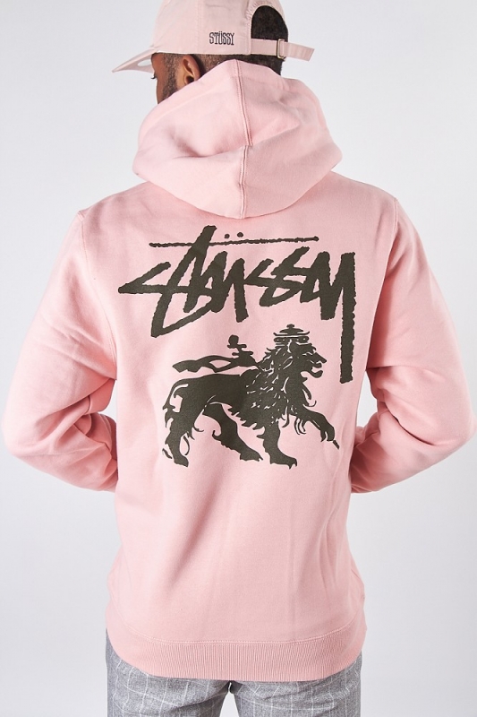 Stüssy Stock Lion Hood Dusty Rose | Animal Tracks