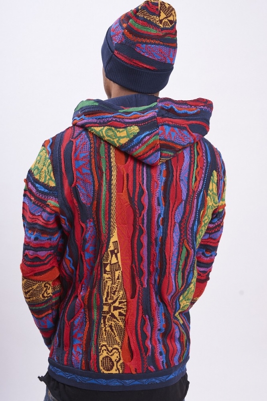 Coogi Bright Patchwork Zip Hoodie YLLW | Animal Tracks Coogi Bright Patchwork Zip Hoodie YLLW | Animal Tracks