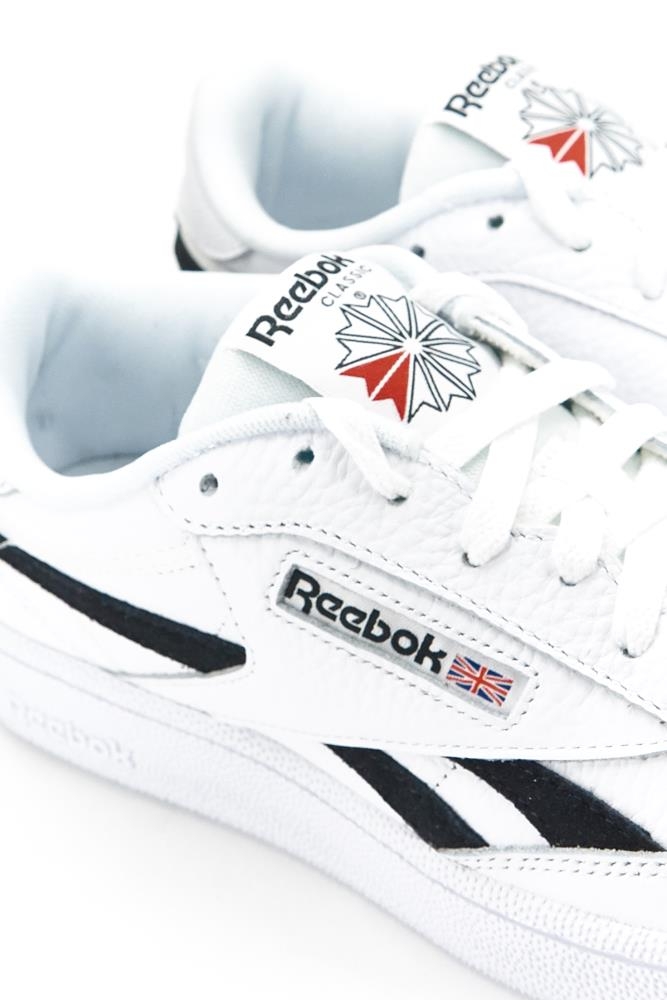 Reebok Club C Revenge MU White Black Sneaker Footwear Animal Tracks