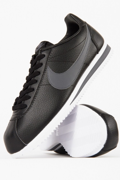 Nike Cortez Leather Black Dark Grey | Sneaker | Footwear |