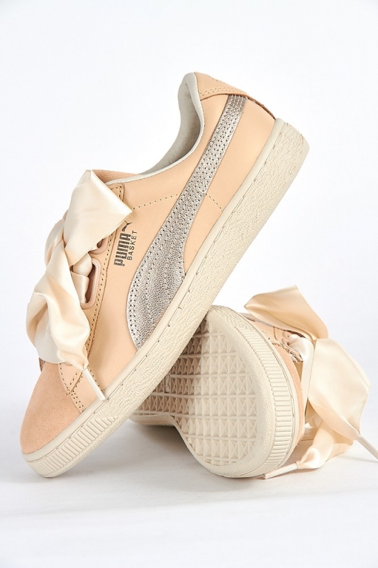 Puma Basket Heart Up W Natural Vachetta Sneaker Footwear Animal Tracks