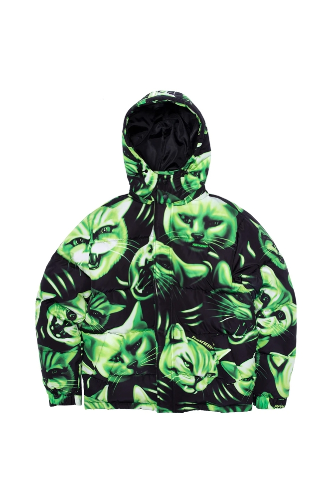 RIPNDIP Neon Nerm Puffer Jacket Black | Animal Tracks